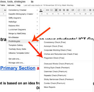 plagiarism tool to Google Docs