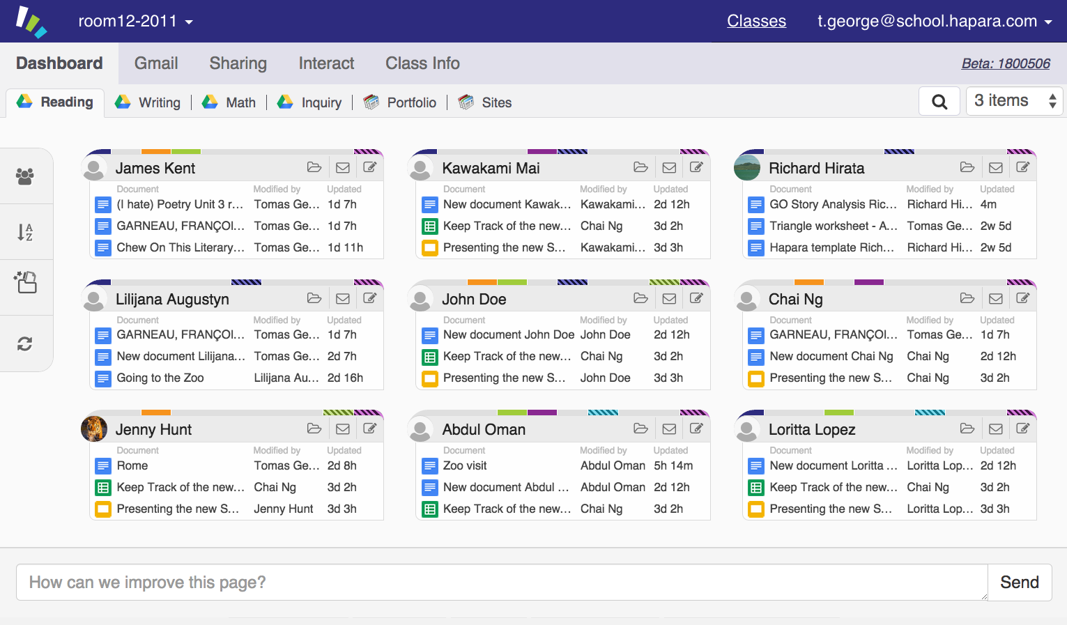 Teacher Dashboard New User Interface