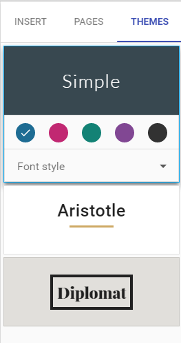 New Google Sites Themes